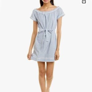 NWT POMEGRANATE Seersucker off shoulder dress small